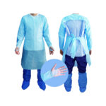 Pechera bata con amarre atrás con mangas y con ojal