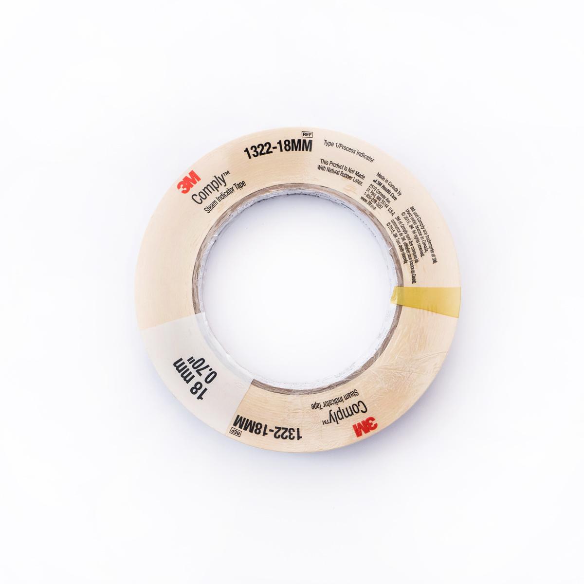 3M cinta autoclave 18mm x 50mts 1322-18 3M Cinta Autoclave Rollo 18mm x 50mts 1322-18 - Imagen 1
