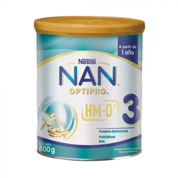 NAN 3 PRO BL Formula Infantil Lata 800gN1 Nan 3 Optipro Formula Infantil 800g - Imagen 1
